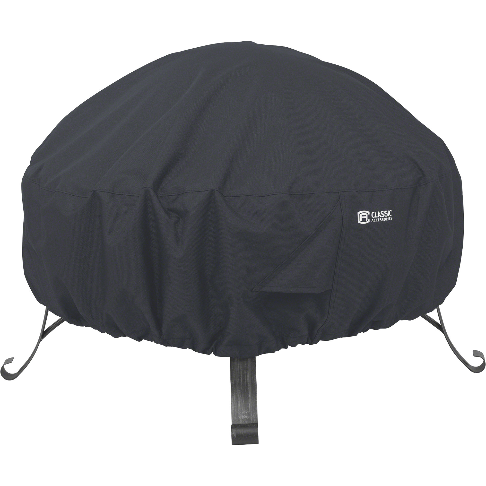 Classic Accessories Fire Pit Cover, Round, Black, Fits 30in. Dia. x 12in.H Fire Pit, Model# 55-552-010401-00